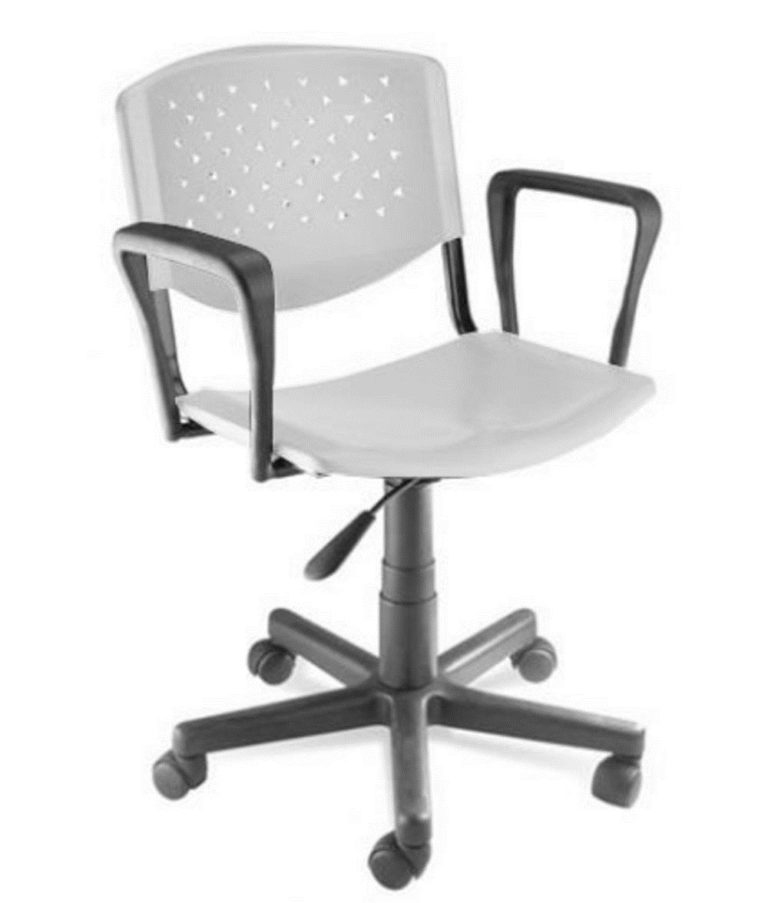 Cadeira de Plástico em Polipropileno ISO giratória na Cor Branco – Design Office Móveis