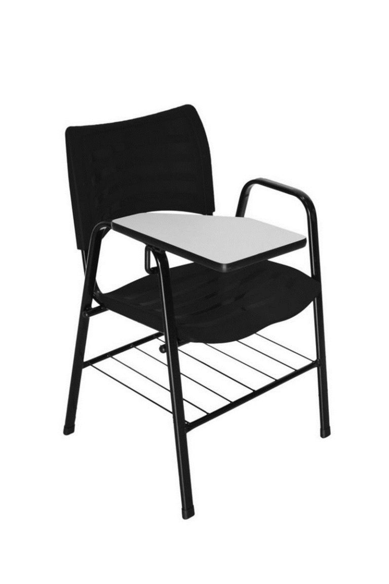 Cadeira ISO de Plástico prancheta para Escolas de Treinamento Preta – Design Office Móveis