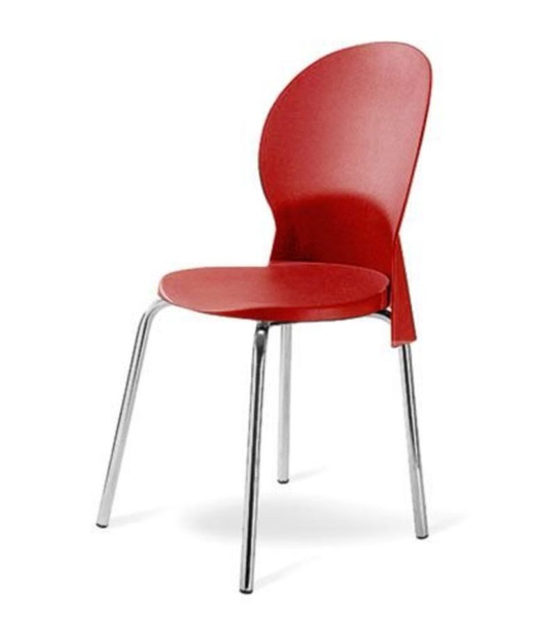 Cadeira de Plástico em Polipropileno para Cafeterias na cor Vermelha – Design Office Móveis