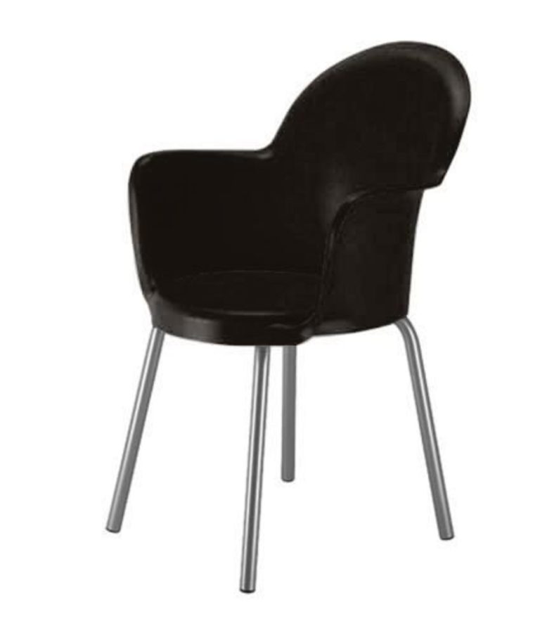 Cadeira de Plástico em Polipropileno para Pastelaria na cor Preta – Design Office Móveis