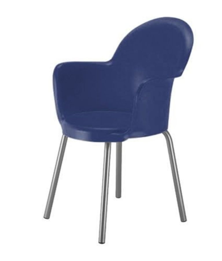 Cadeira de Plástico em Polipropileno para Hamburgueria na cor Azul – Design Office Móveis