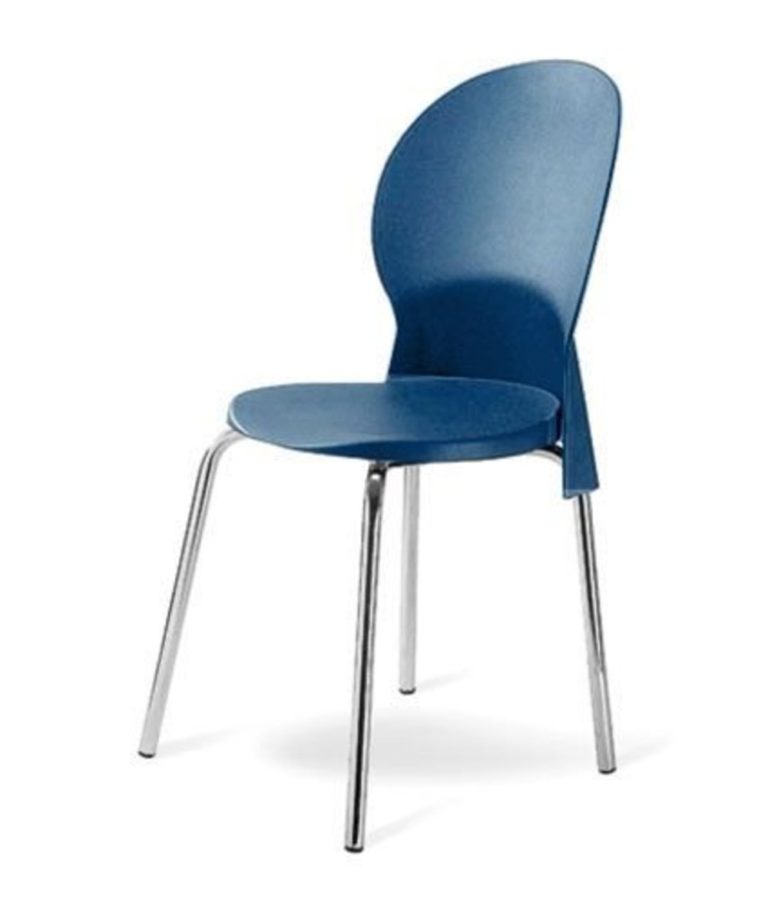 Cadeira Decorativa de Plástico em Polipropileno na cor Azul – Design Office Móveis