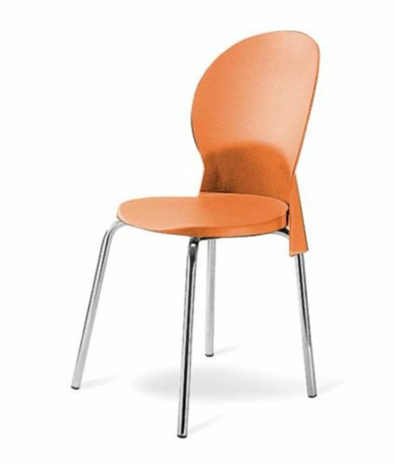 Cadeira de Plástico em Polipropileno para Restaurantes na cor Laranja – Design Office Móveis