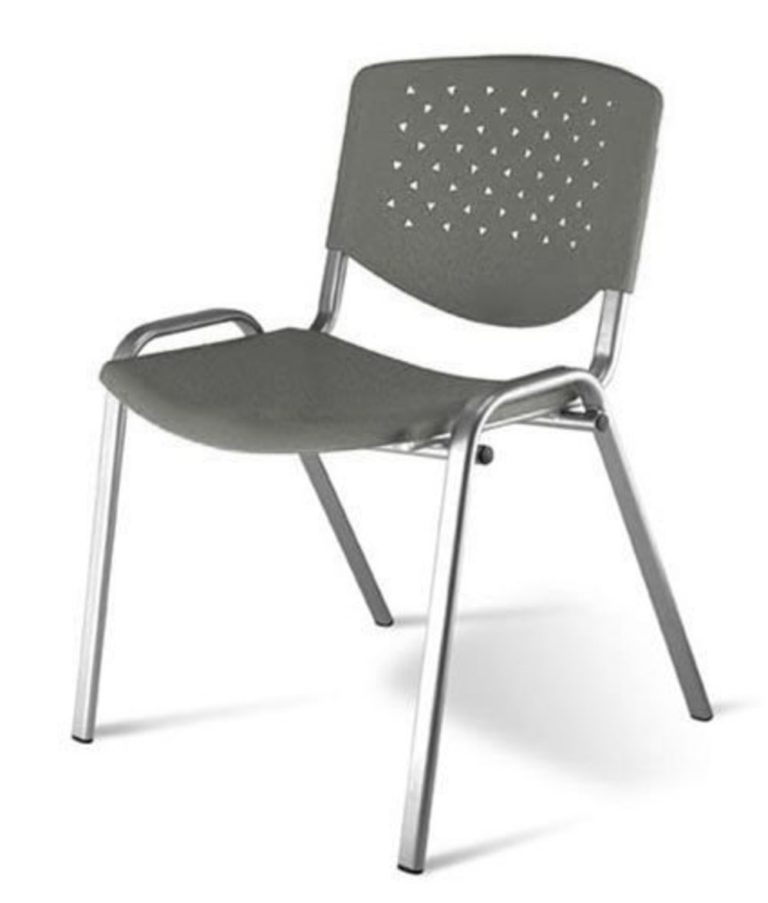 Cadeira de Plástico em Polipropileno ISO para Igrejas na Cor Cinza