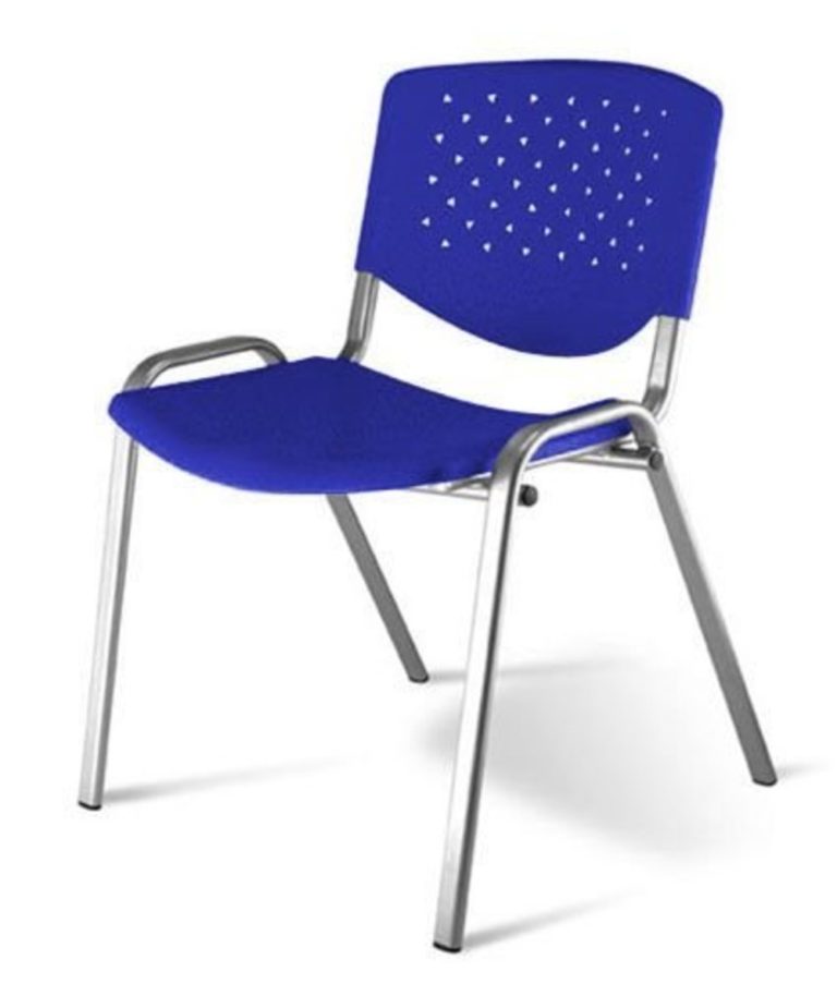 Cadeira de Plástico em Polipropileno ISO para Igrejas na Cor Azul – Design Office Móveis