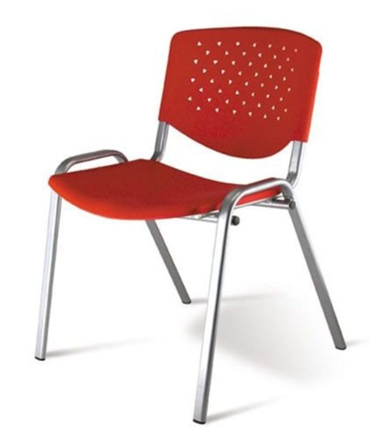 Cadeira de Plástico em Polipropileno ISO para Igrejas na Cor Vermelho – Design Office Móveis