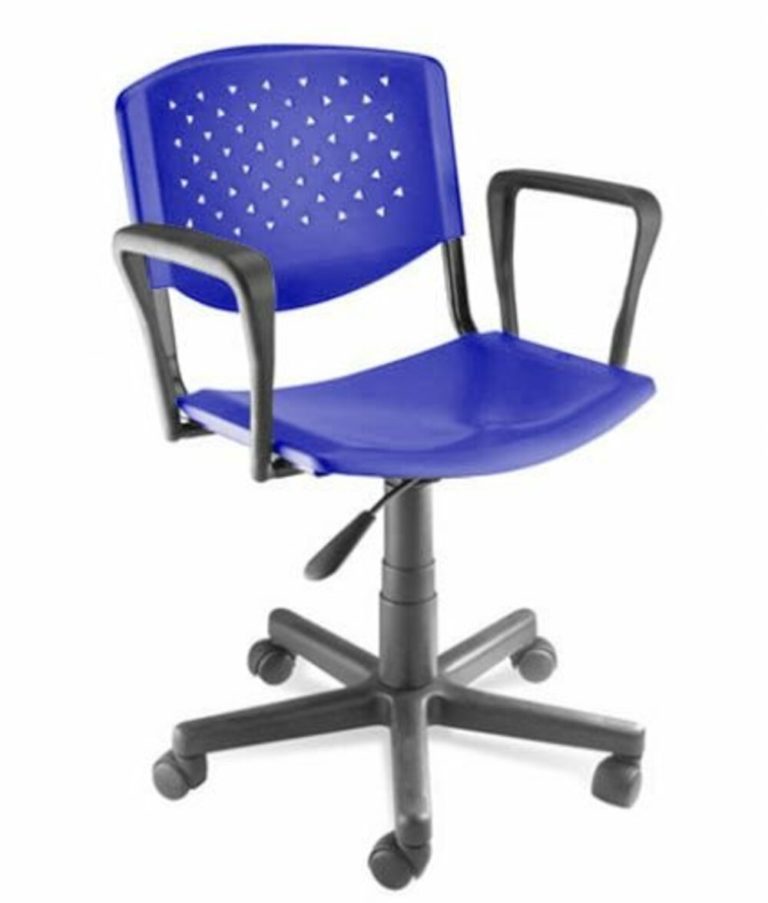 Cadeira de Plástico em Polipropileno ISO giratória na Cor Azul – Design Office Móveis
