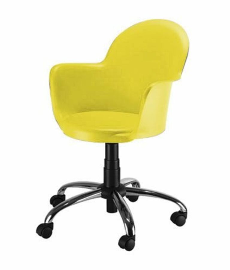 Cadeira de Plástico em Polipropileno Giratória cor Amarela – Design Office Móveis
