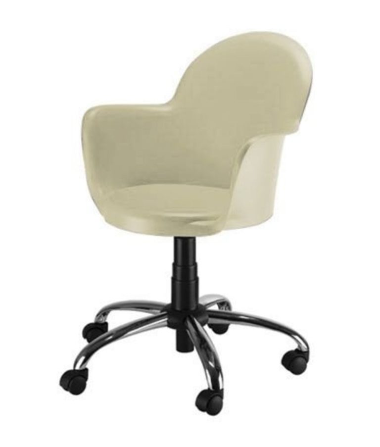 Cadeira de Plástico em Polipropileno Giratória cor Bege – Design Office Móveis