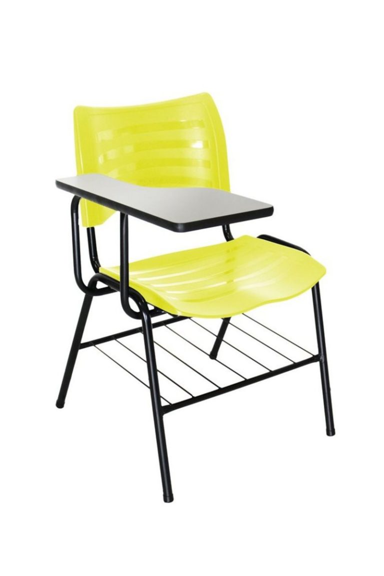 Cadeira ISO de Plástico com prancheta para Franquias na cor Amarelo – Design Office Móveis