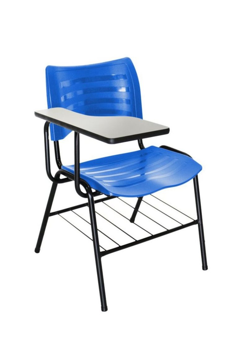 Cadeira ISO de Plástico com prancheta para RH de Empresas na cor Azul – Design Office Móveis