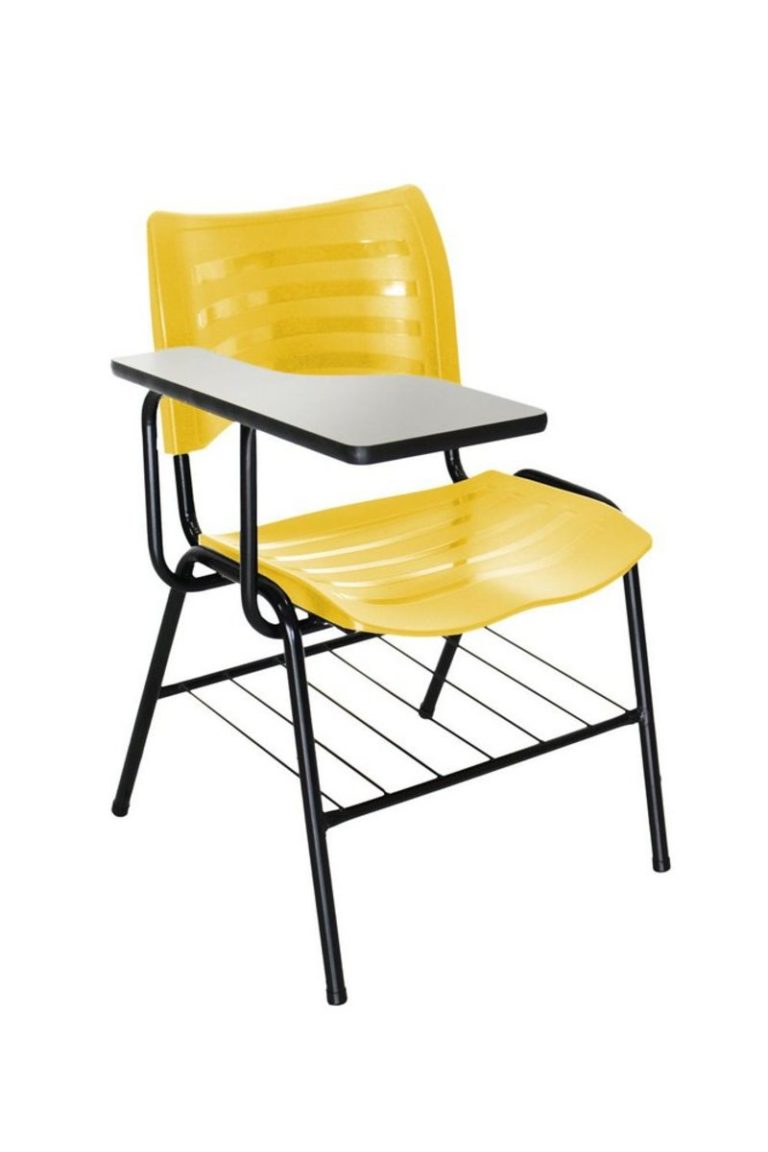 Cadeira ISO de Plástico com prancheta para Wise up na cor Amarelo – Design Office Móveis