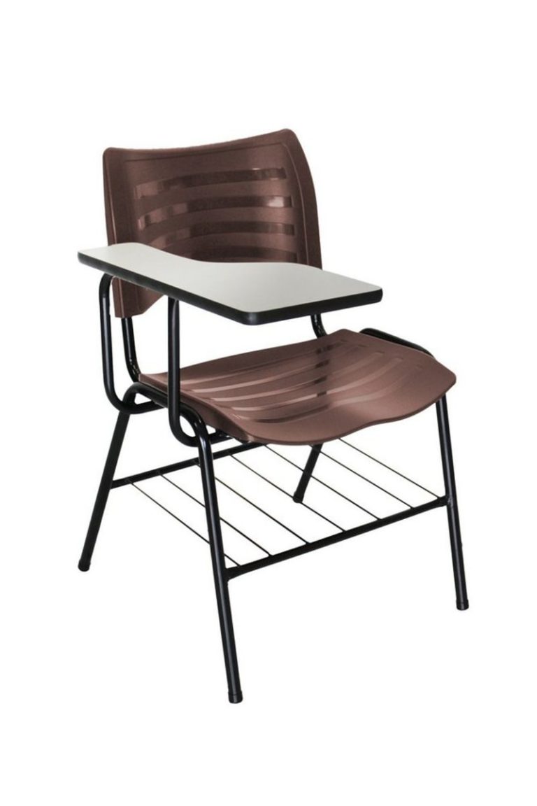Cadeira ISO de Plástico com prancheta para Prefeituras na cor Marrom – Design Office Móveis