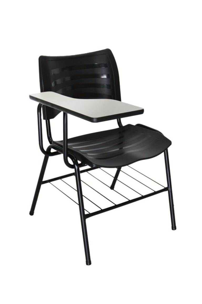 Cadeira ISO de Plástico com prancheta para Treinamento na cor Preta – Design Office Móveis