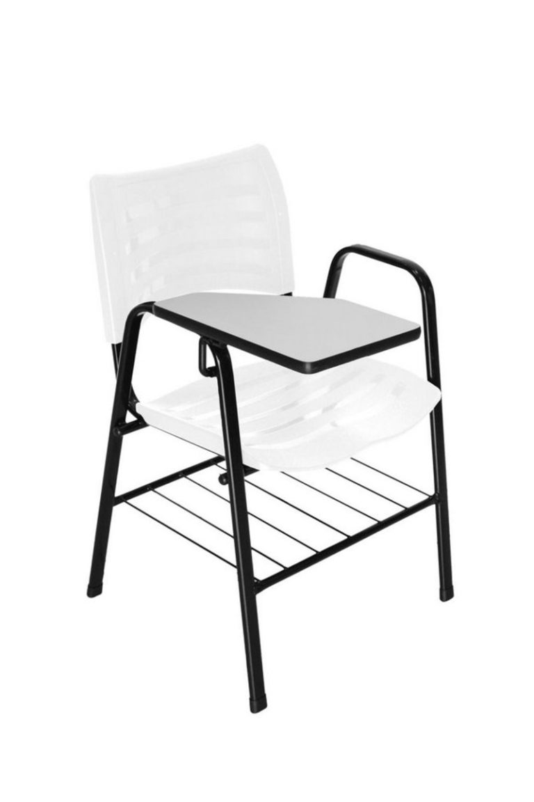 Cadeira ISO de Plástico com prancheta para Cursinhos na cor Branca – Design Office Móveis