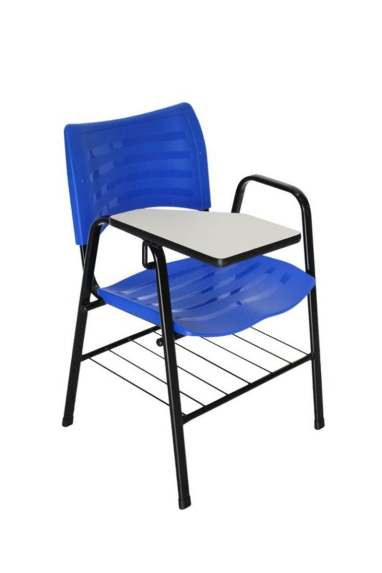 Cadeira ISO de Plástico com prancheta para Universidades na cor Azul – Design Office Móveis